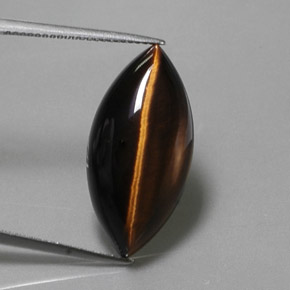 Tiger's eye marrom natural 13,51ct, marquise, opaco