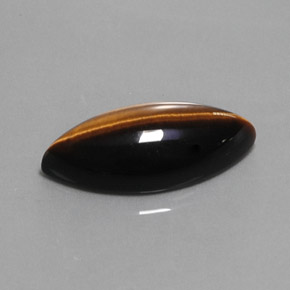 Tiger's eye marrom natural 13,51ct, marquise, opaco