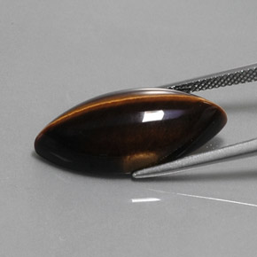 Tiger's eye marrom natural 13,51ct, marquise, opaco