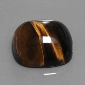 Tiger's eye marrom natural 28,03ct, almofada cortada, opaco