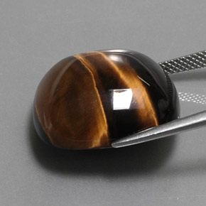 Tiger's eye marrom natural 28,03ct, almofada cortada, opaco