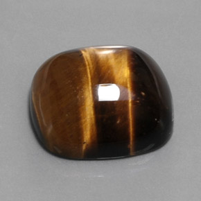 Olho de Tigre Dourado Marrom Natural 27.92ct, Almofada cortada, Opaco