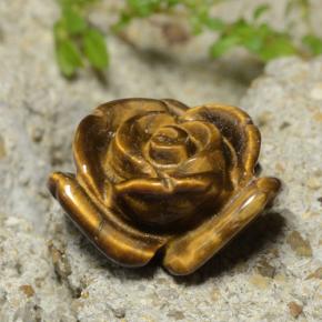 Tiger's eye marrom natural 10,98ct, corte flor, opaco