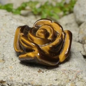 Olho de Tigre Gingerbread Marrom Natural 11.81ct, Flor cortada, Opaco