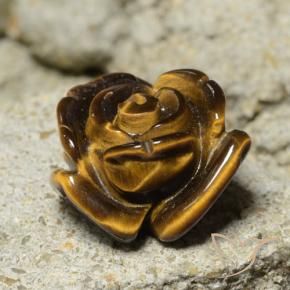 Olho de Tigre Castanho médio Natural 11.12ct, Flor cortada, Opaco