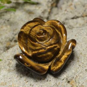Tiger's eye marrom natural 12,02ct, corte flor, opaco