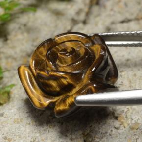Tiger's eye marrom natural 12,02ct, corte flor, opaco