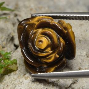 Tiger's eye marrom natural 13,26ct, corte flor, opaco