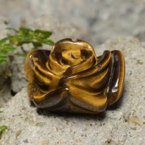 Tiger's eye marrom natural 13,26ct, corte flor, opaco