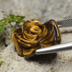 Tiger's eye marrom natural 13,26ct, corte flor, opaco