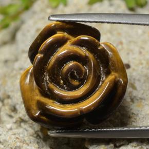 Tiger's eye marrom natural 13,31ct, corte flor, opaco