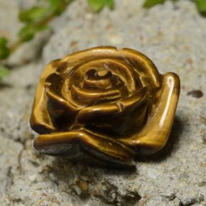 Tiger's eye marrom natural 13,31ct, corte flor, opaco