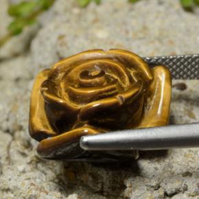 Tiger's eye marrom natural 13,31ct, corte flor, opaco