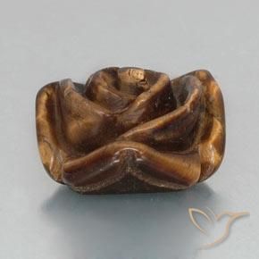 Tiger's eye marrom natural 12,89ct, corte flor, opaco