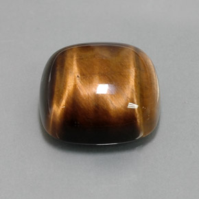 Tiger's eye marrom natural 13,79ct, almofada cortada, opaco