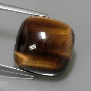 Tiger's eye marrom natural 13,05ct, almofada cortada, opaco