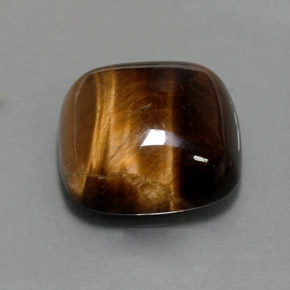 Tiger's eye marrom natural 13,05ct, almofada cortada, opaco