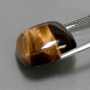 Tiger's eye marrom natural 13,05ct, almofada cortada, opaco