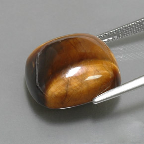 Tiger's eye marrom natural 13,02ct, almofada cortada, opaco