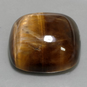 Tiger's eye marrom natural 27,19ct, almofada cortada, opaco