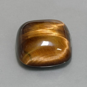 Tiger's eye marrom natural 13,38ct, almofada cortada, opaco