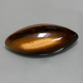 Tiger's eye marrom natural 13,60ct, marquise, opaco