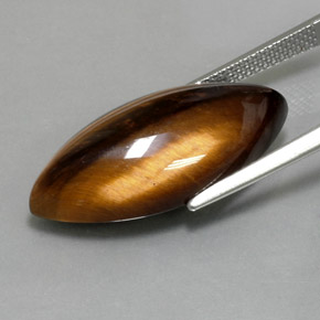 Tiger's eye marrom natural 13,60ct, marquise, opaco