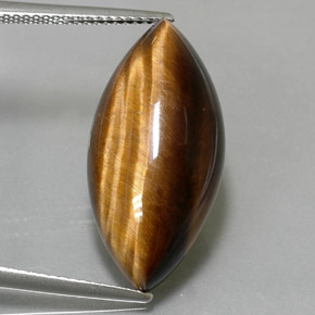 Tiger's eye marrom natural 12,55ct, marquise, opaco