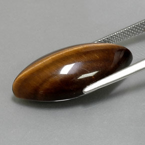 Tiger's eye marrom natural 12,55ct, marquise, opaco