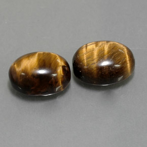 Pedras preciosas de Olho de Tigre Dourado Marrom natural de  ct, Corte Oval, Opaco