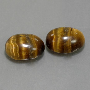 Pedras preciosas de Olho de Tigre Dourado Marrom natural de  ct, Corte Oval, Opaco