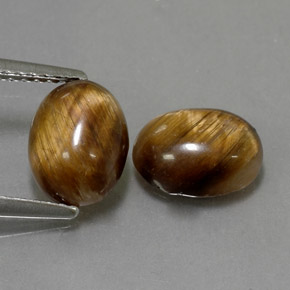 Pedras preciosas de tiger's eye marrom natural de  ct, corte oval, opaco