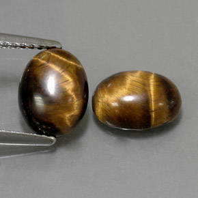 Pedras preciosas de tiger's eye marrom natural de  ct, corte oval, opaco