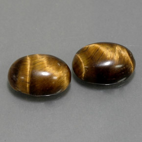 Pedras preciosas de tiger's eye marrom natural de  ct, corte oval, opaco