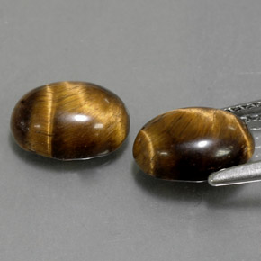 Pedras preciosas de tiger's eye marrom natural de  ct, corte oval, opaco