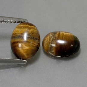 Pedras preciosas de tiger's eye marrom natural de  ct, corte oval, opaco