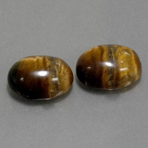 Pedras preciosas de tiger's eye marrom natural de  ct, corte oval, opaco