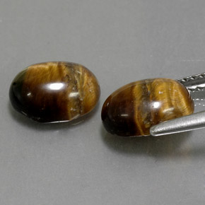Pedras preciosas de tiger's eye marrom natural de  ct, corte oval, opaco