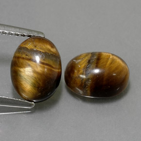 Pedras preciosas de tiger's eye marrom natural de  ct, corte oval, opaco