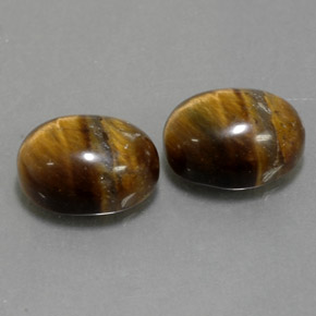 Pedras preciosas de tiger's eye marrom natural de  ct, corte oval, opaco