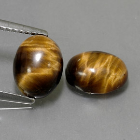 Pedras preciosas de tiger's eye marrom natural de  ct, corte oval, opaco