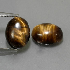 Pedras preciosas de tiger's eye marrom natural de  ct, corte oval, opaco