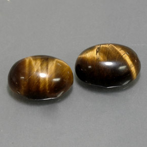 Pedras preciosas de tiger's eye marrom natural de  ct, corte oval, opaco