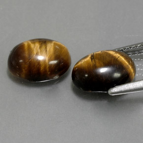 Pedras preciosas de tiger's eye marrom natural de  ct, corte oval, opaco