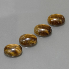 Pedras preciosas de Olho de Tigre Dourado Marrom natural de  ct, Corte Oval, Opaco