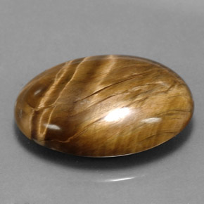 Tiger's eye marrom natural 17,34ct, corte oval, opaco