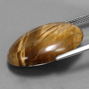 Tiger's eye marrom natural 17,34ct, corte oval, opaco