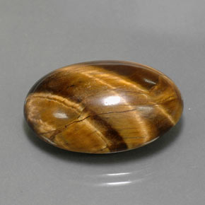 Tiger's eye marrom natural 23,72ct, corte oval, opaco