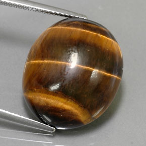 Tiger's eye marrom natural 21,35ct, corte oval, opaco