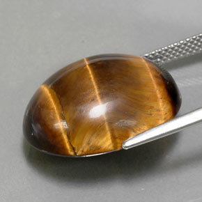 Tiger's eye marrom natural 21,35ct, corte oval, opaco